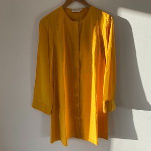 Tory Burch 100% Silk Size 8 Silk Yellow Tunic Dress